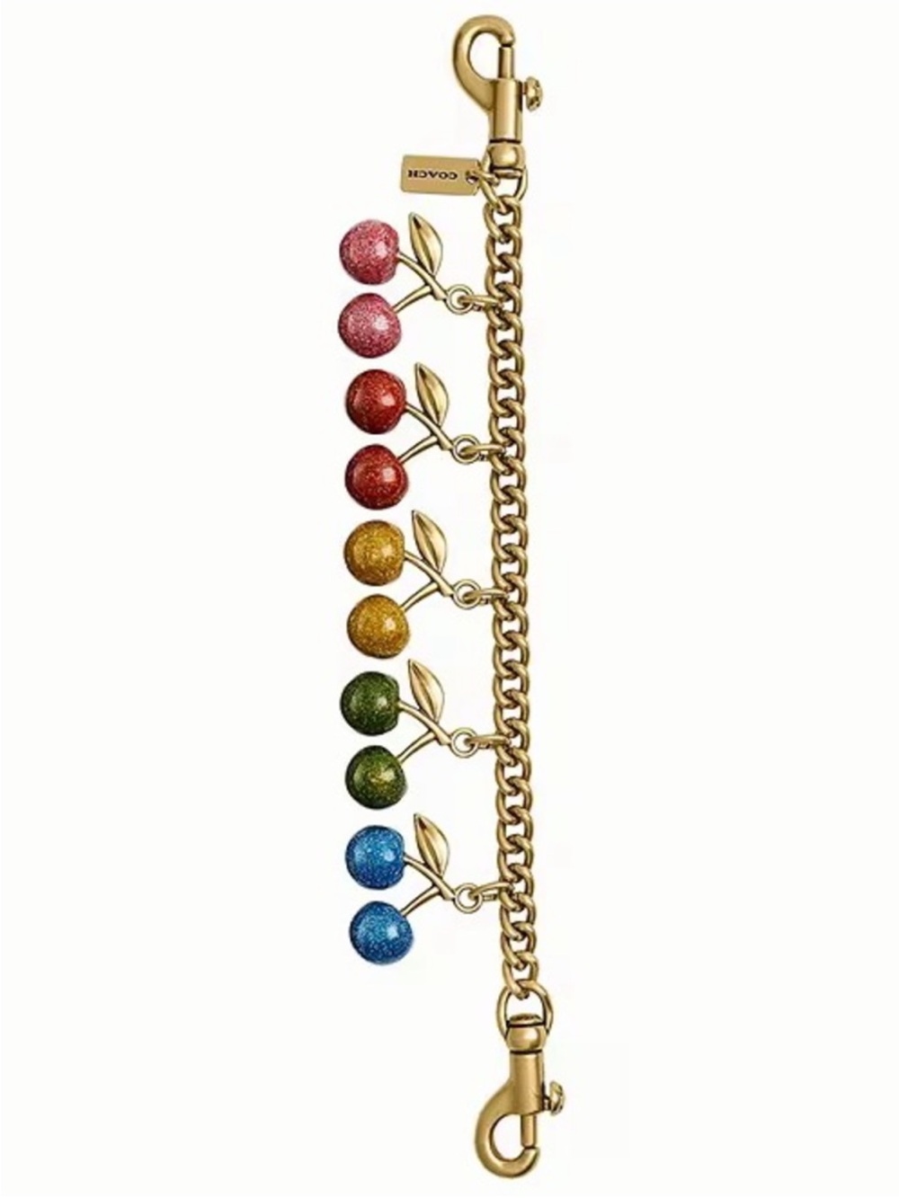 Coach Rainbow Cherries Chain Bag Charm NWT